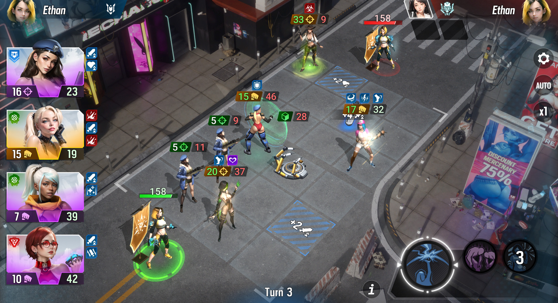 Combat tactique au tour par tour dans le jeu de cartes adulte Lust Goddess