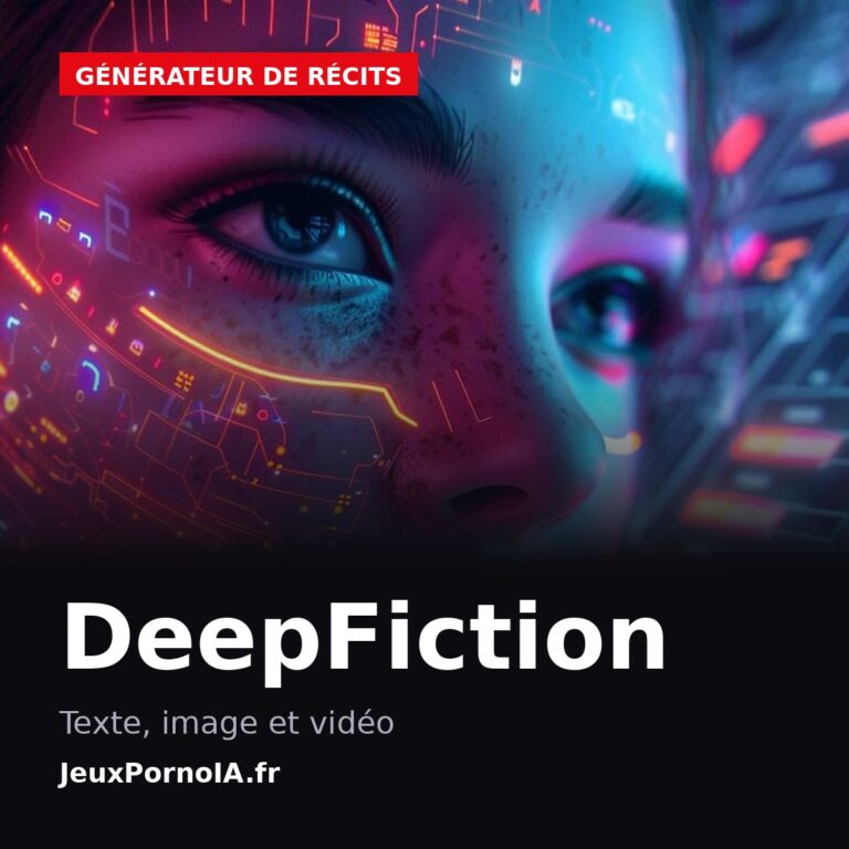 DeepFiction, texte, image et vidéo (visuel officiel : https://jeuxpornoia.fr/wp-content/uploads/2024/09/sexe_virtuel_avec_ia_9115.jpg)