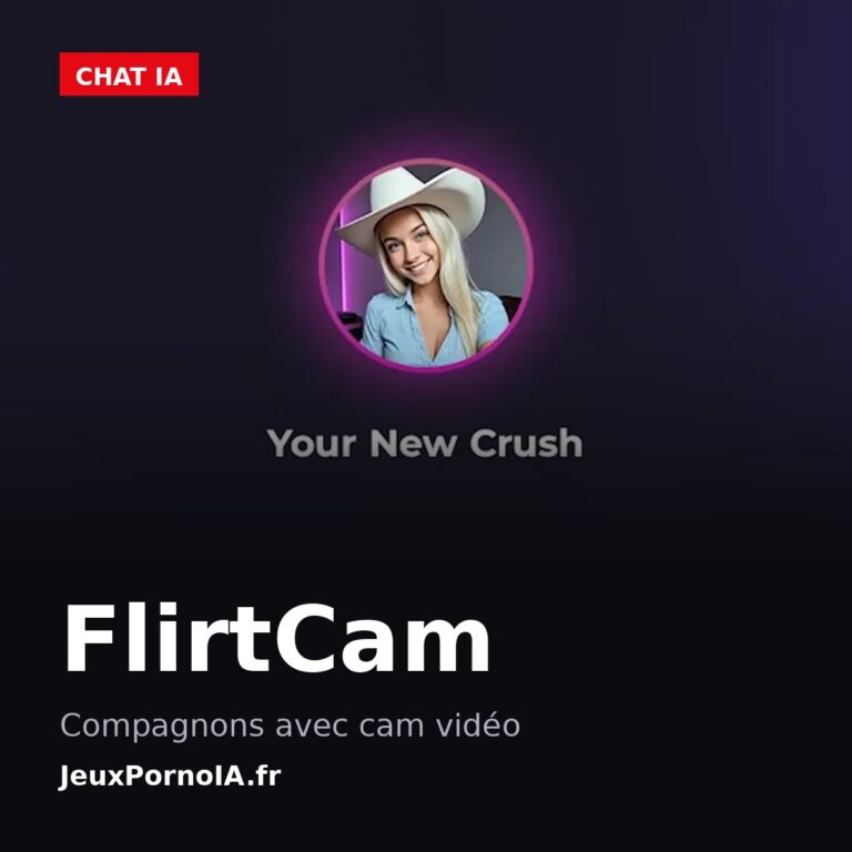FlirtCam, compagnons avec cam vidéo (visuel officiel : https://flirtcam.ai/)