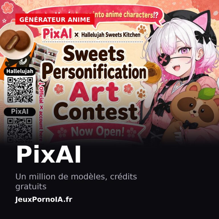 PixAI, un million de modèles, crédits gratuits (visuel officiel : https://pixai.art/)