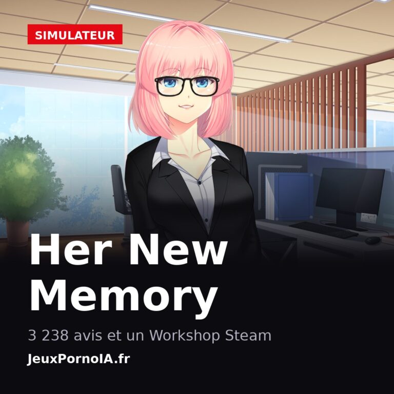 Her New Memory, 3 238 avis et un workshop steam (visuel officiel : https://shared.fastly.steamstatic.com/store_item_assets/steam/apps/1296770/ss_212971eb6b074f136e84df85b4ce3ac0b703234e.1920x1080.jpg)