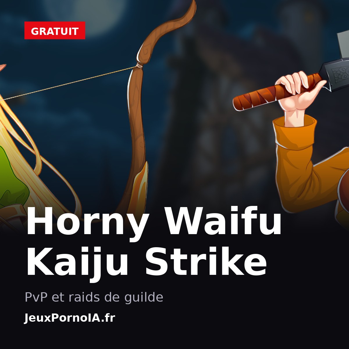 Horny Waifu Kaiju Strike, pvp et raids de guilde (visuel officiel : https://shared.akamai.steamstatic.com/store_item_assets/steam/apps/4174910/37f940533a09045c364768dc6941167c9e45f818/page_bg_raw.jpg)