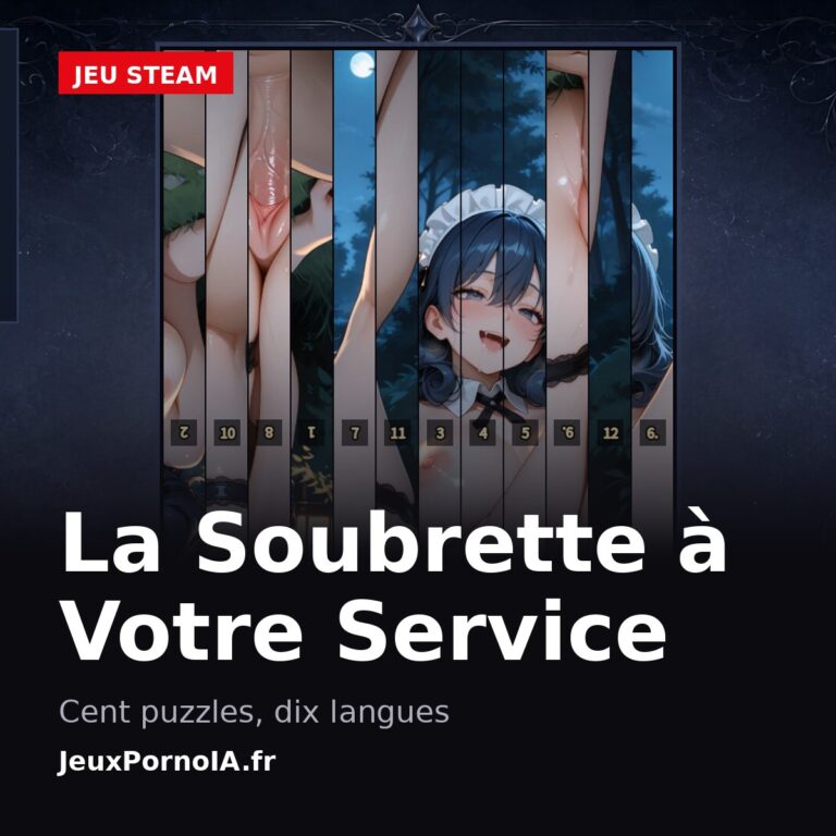 La Soubrette à Votre Service, cent puzzles, dix langues (visuel officiel : https://store.steampowered.com/app/5122190/)