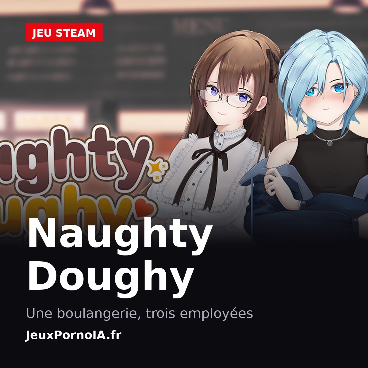 Naughty Doughy, une boulangerie, trois employées (visuel officiel : https://store.steampowered.com/app/3535000/)