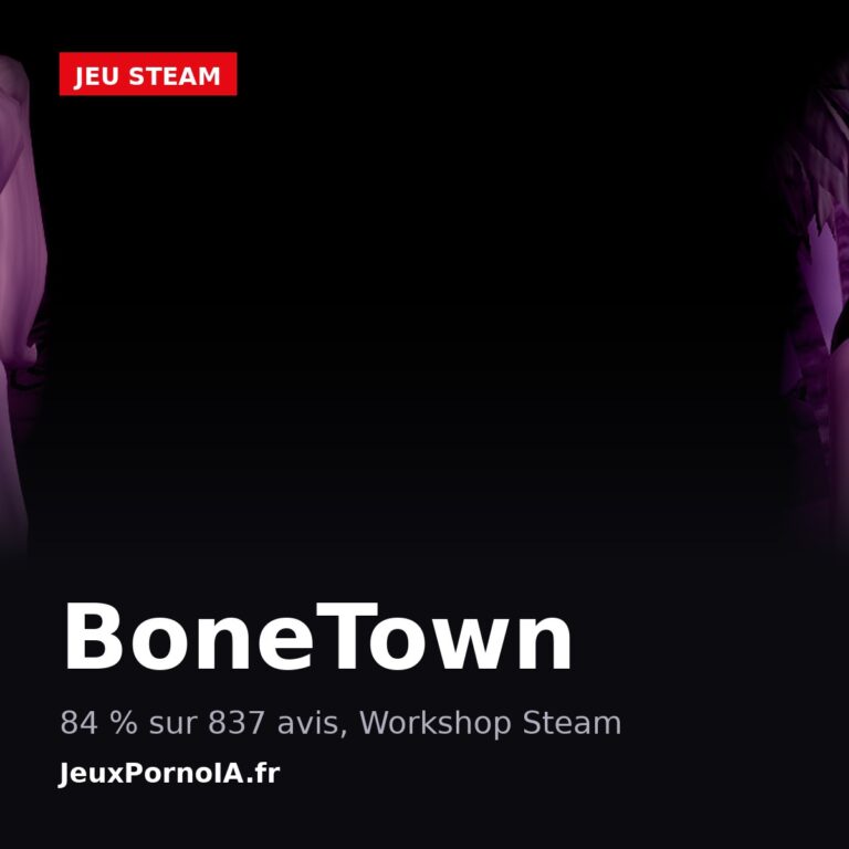 BoneTown, 84 % sur 837 avis, workshop steam (visuel officiel : https://store.steampowered.com/app/288080/)