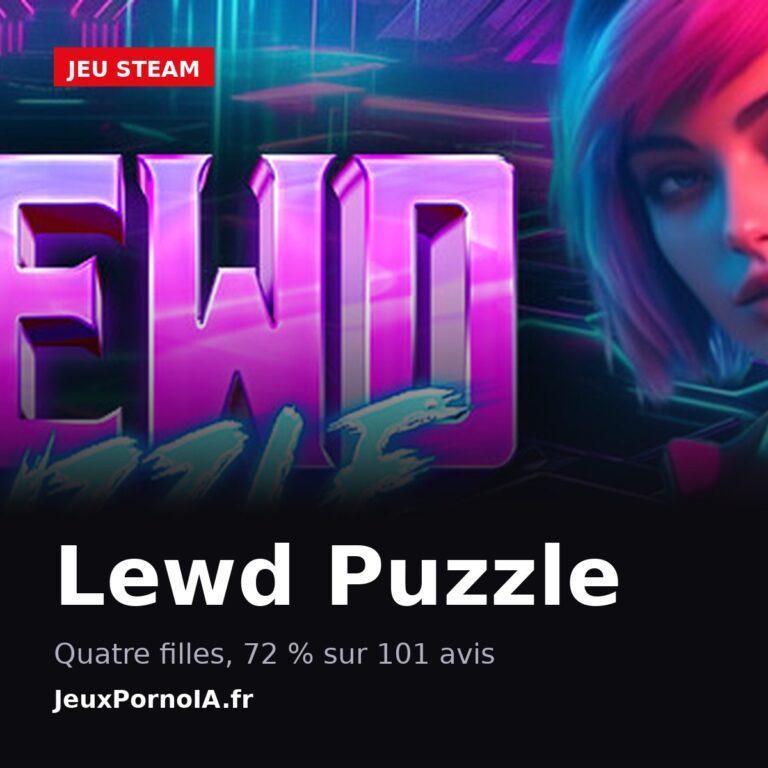 Lewd Puzzle, quatre filles, 72 % sur 101 avis (visuel officiel : https://shared.akamai.steamstatic.com/store_item_assets/steam/apps/2421800/capsule_616x353.jpg)