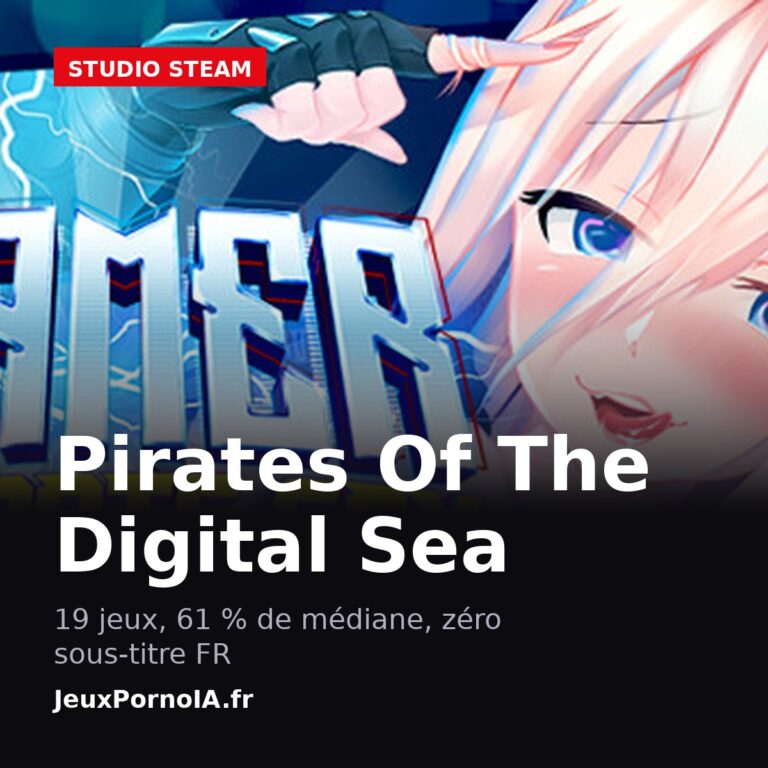 Pirates Of The Digital Sea, 19 jeux, 61 % de médiane, zéro sous-titre fr (visuel officiel : https://shared.akamai.steamstatic.com/store_item_assets/steam/apps/1626640/capsule_616x353.jpg)