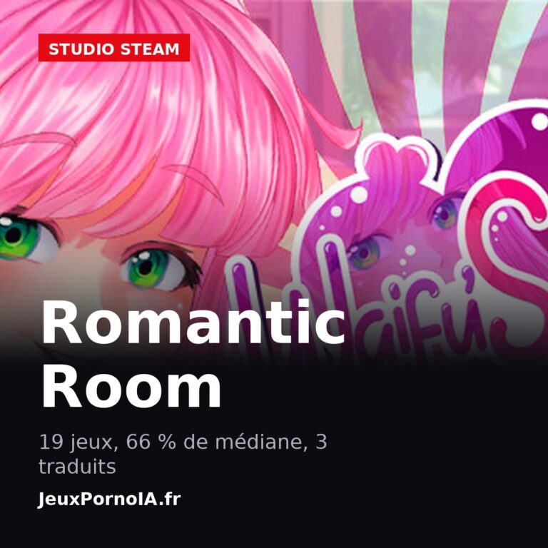 Romantic Room, 19 jeux, 66 % de médiane, 3 traduits (visuel officiel : https://shared.akamai.steamstatic.com/store_item_assets/steam/apps/1505620/capsule_616x353.jpg)